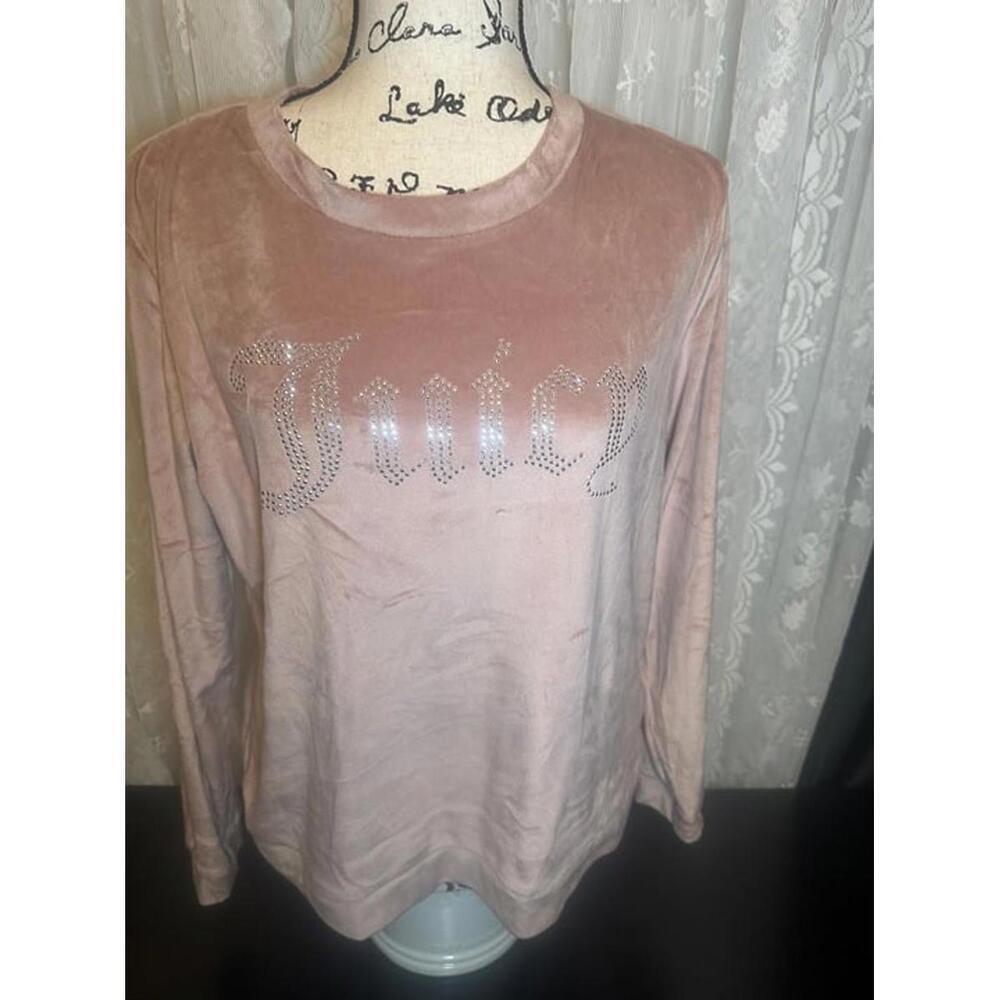 Juicy Couture Pink Velour Long Sleeve Sleep Top L